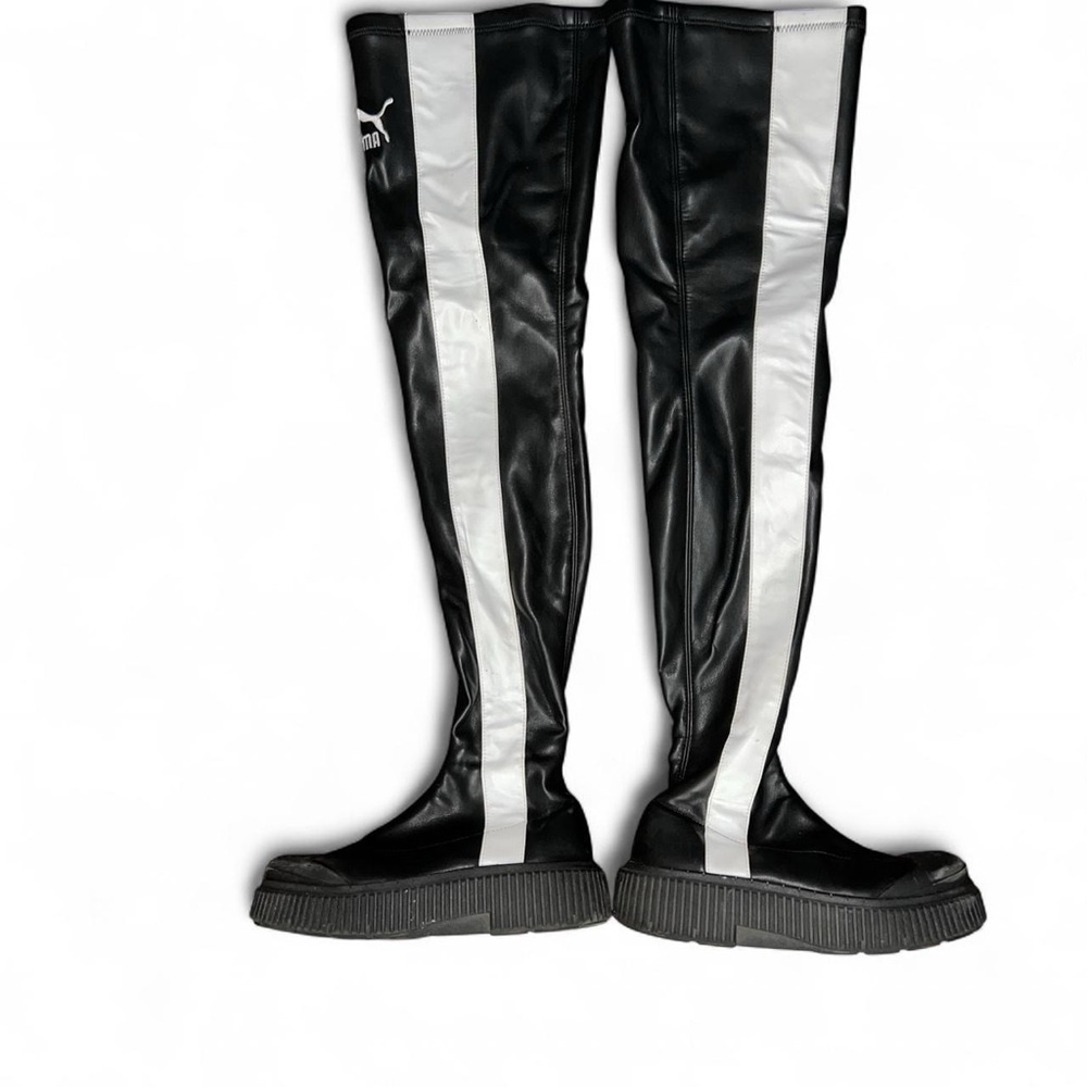 Black + white Puma |  CREEPERS | over the knee boots. Puma boots | Puma Sneakers